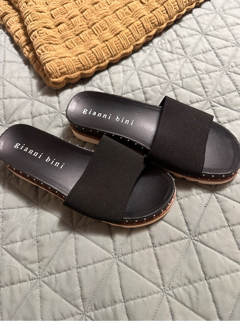 Gianni Bini Studded Slide Sandals